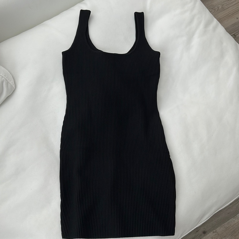 Princess Polly Ribbed Knit Square Neck Mini Dress